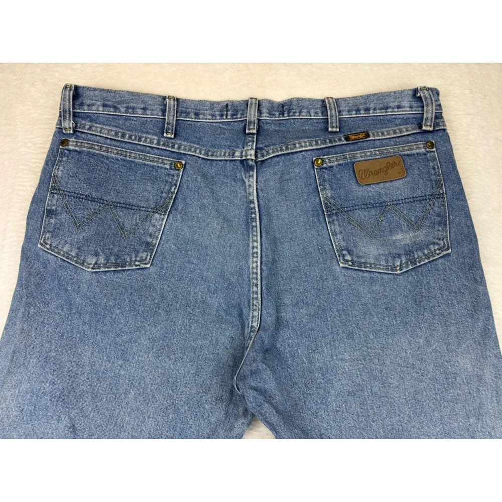 Wrangler George Mens 40x30 Jeans Cowboy Cut Denim Medium Grungy Wash